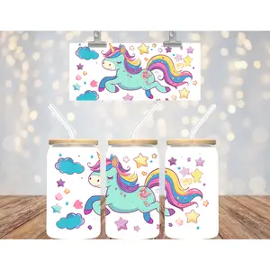 16 oz Uv Dtf Cup Wrap Unicorn 748