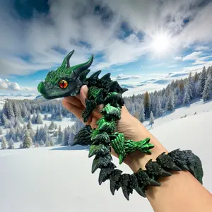 Charming 3D Printed Dual-Horned Dragon Statue, Collectible Figurine, Unique Car Decoration, Perfect Home & Auto Decor Gift for Adults，50cm/19.69in
