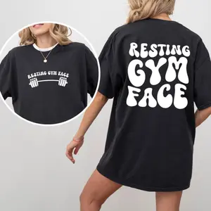 Resting Gym Face Tee for Women – Humorous Unisex Gym Top, Perfect Gift for Fitness