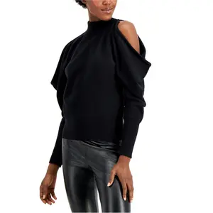 I.N.C International Concepts Womens Back Bow Pullover Sweater, black, X-Small