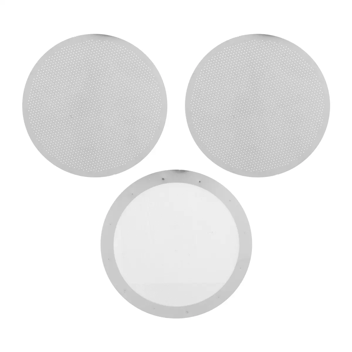 Coffee Filter Set for Home, 3-Pack Reusable Stainless Steel Metal Discs for AeroPress, 61.5mm Round Woven Mesh, Easy to Clean