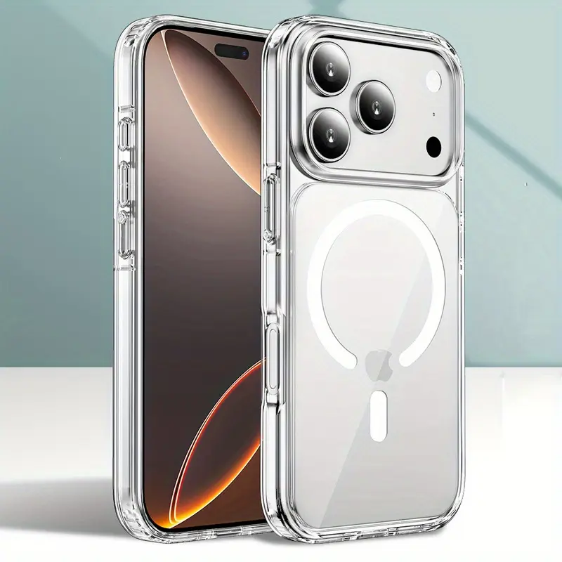 Magnetic for iPhone 17/16/15/14 Plus/13/12/11 Pro Max/ X/XS/XSMAX Case Clear, Compatible with MagSafe, Not Yellowing, Military-Grade Drop Protection, Wireless, Casing, Cover, Protective, Crystal, Accessories, Smartphone