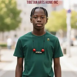 Tibetan Arts Home Inc 12-eyes Dzi Necklace with Modern Coral Accents for Men & Women Protection Wealth Good Health