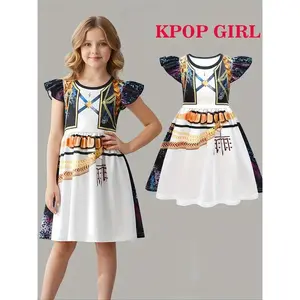 Girls' Hip Hop Style Stage Dress, Dance Dresses, Halloween Fashion, Soft Comfortable Fabric, Perfect Gift for Girls, Geometric Pattern, Fall & Winter