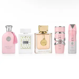 Women’s fragrance bundle | Lattafa Yara + Club De Nuit Women + Rave Now White + Delilah + Yara Spray, 3.4 fl.oz (100ml)