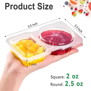sets Reusable Snack Containers 2 Compartment Condiment Container With Lids Snackle Box Container Portion Control for Refrigeration