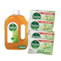 Dettol 750 ml & 4 Bars moisture