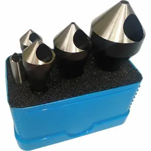 Value Collection 5-Piece High Speed Steel Single End Countersink Set - Tool Accessories, 1/16 to 9/16" Head Diam, 60° Included Angle, 1/4 to 1/2" Shank Diam, SC50605S