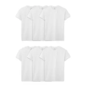 Fruit of the Loom Men's Eversoft Cotton Stay Tucked Crew T-Shirt, Regular-6 Pack
