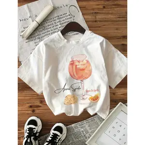 Women's Casual Short Sleeve Crew Neck T-Shirt, Aperol Spritz Shirt, Cocktail Shirt, Trendy Graphic Tee, Women Clothing, Everyday Apparel, Unisex T-Shirt, Gift for Women Womenswear Streetwear