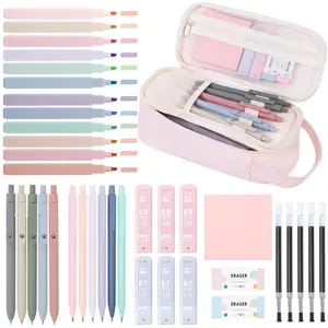44 PCS Aesthetic School Supplies set, Bible Study Supplies Pencil Case, 12 Highlighters, 5 Black Gel Pens, 6 Color Gel Pens & Mechanical Pencils summervibes☀️