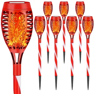 Solar Christmas Lights Decorations, Solar Torch Light with Flickering Flame, Waterproof Solar Torches Christmas Decor for Garden, Yard,Porch Ornaments