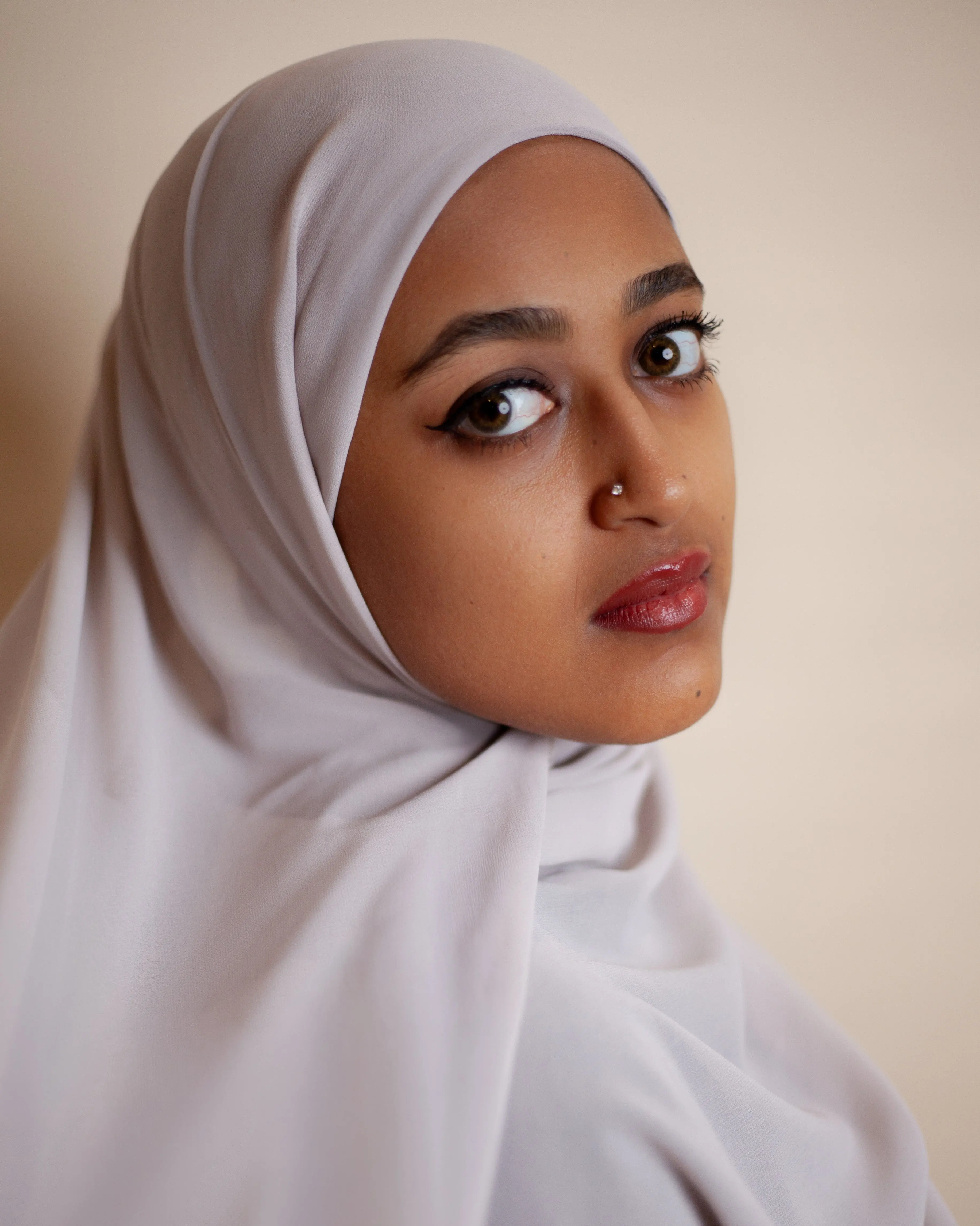 Ready-to-Wear Korean Chiffon Hijab — Warm Stone
