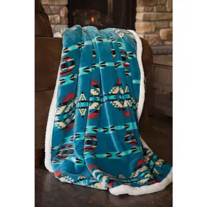 Turquoise Southwest Sherpa Throw