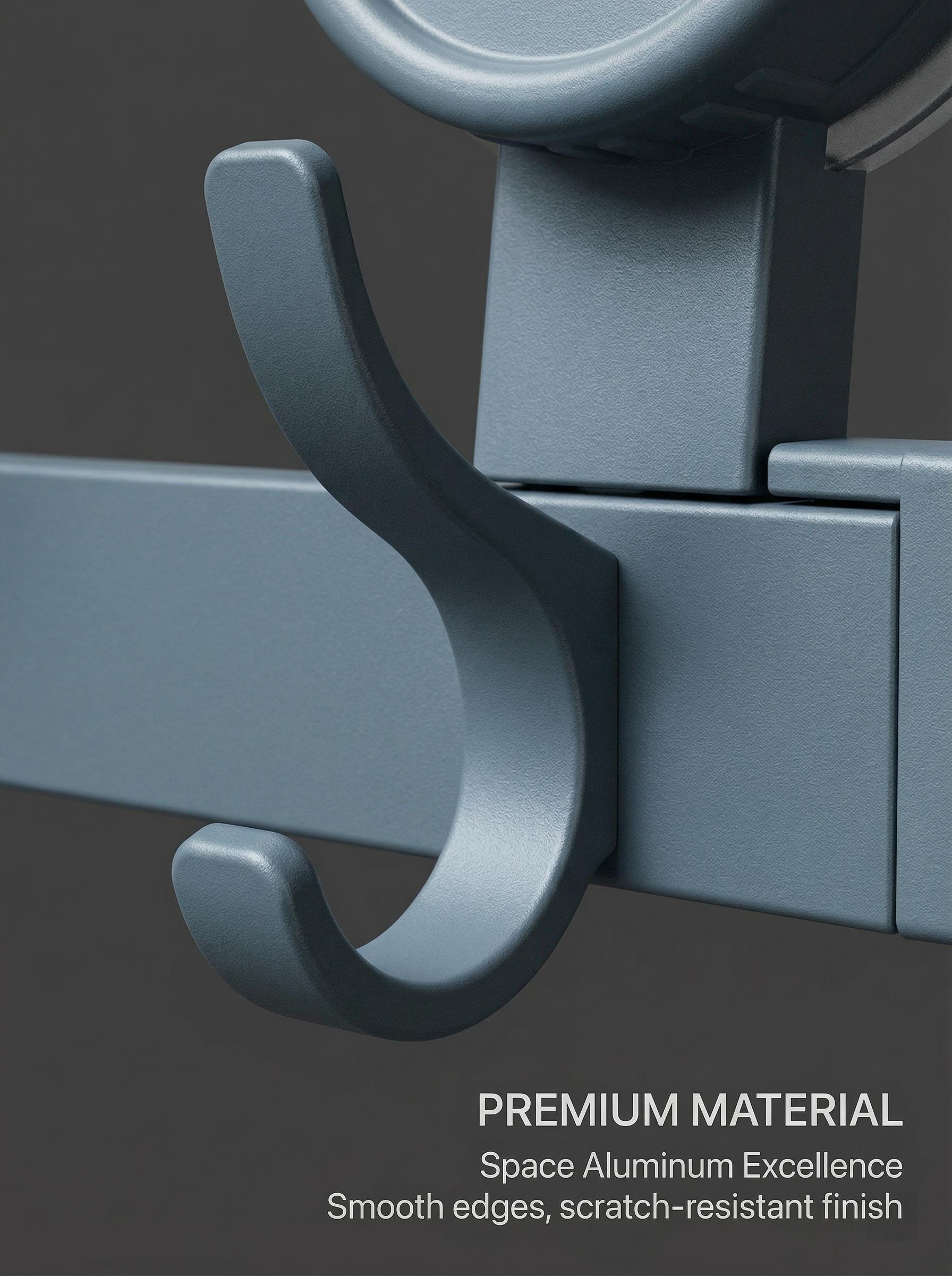 No Drill Succo Hook Rack, Heavy Duty Vacuum Suction Cup Towel Hooks for Bathroom, Wall Mounted Space Aluminum Hanger with 6 Hooks, Waterproof & Reusable, No Damage for Shower, Kitchen, RV, Renters, Hold Towels, Utensils, Robes, No Holes, Easy Install