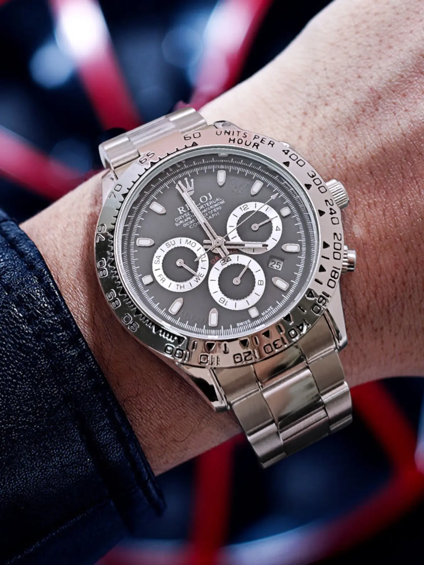 Meteorite Di Series High-End Business Men's Watch, Fully Automatic Analog Mechanical Watch, Skeleton Design, Stainless Steel Strap, Multi-Functional Calendar, Mechanical Style Watches