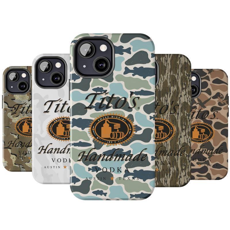 Tito's Handmade Vodka Camouflage Phone Case Aesthtic For iPhone 17 16 15 14 13 12 11 X 8, Ol School Pattern Outdoors, Hunting Gifts, Durable Accessories