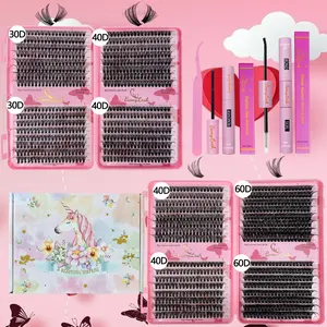 1120PCS D Curl Lash Clusters Kit,Natural Lash Kit With Lash Bond And Seal,Remover,Applicator,Cluster Eyelash Kit,Eyelash Clusters,30D+40D+50D+60D,10-18MM-0.07 Thickness,DIY At Home Natural Lash Extension Kit For Daily Use, Makeup