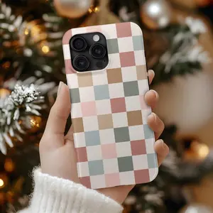 [Free Gift 5 Sticker ] CHECKERED Case Neutral Phone Cover Phone Cases Phone Cover Hard Case Tough 2-piece Phone Case
