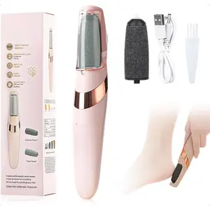 Electric Foot File – Rechargeable Callus Remover for Hard, Cracked Skin – At-Home Pedicure Kit for Smooth Feet (Men & Women) (Pink)