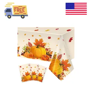 3Pcs Thanksgiving Tablecloth, Disposable Rectangular Fall Tablecloth 108 x 54 Inch