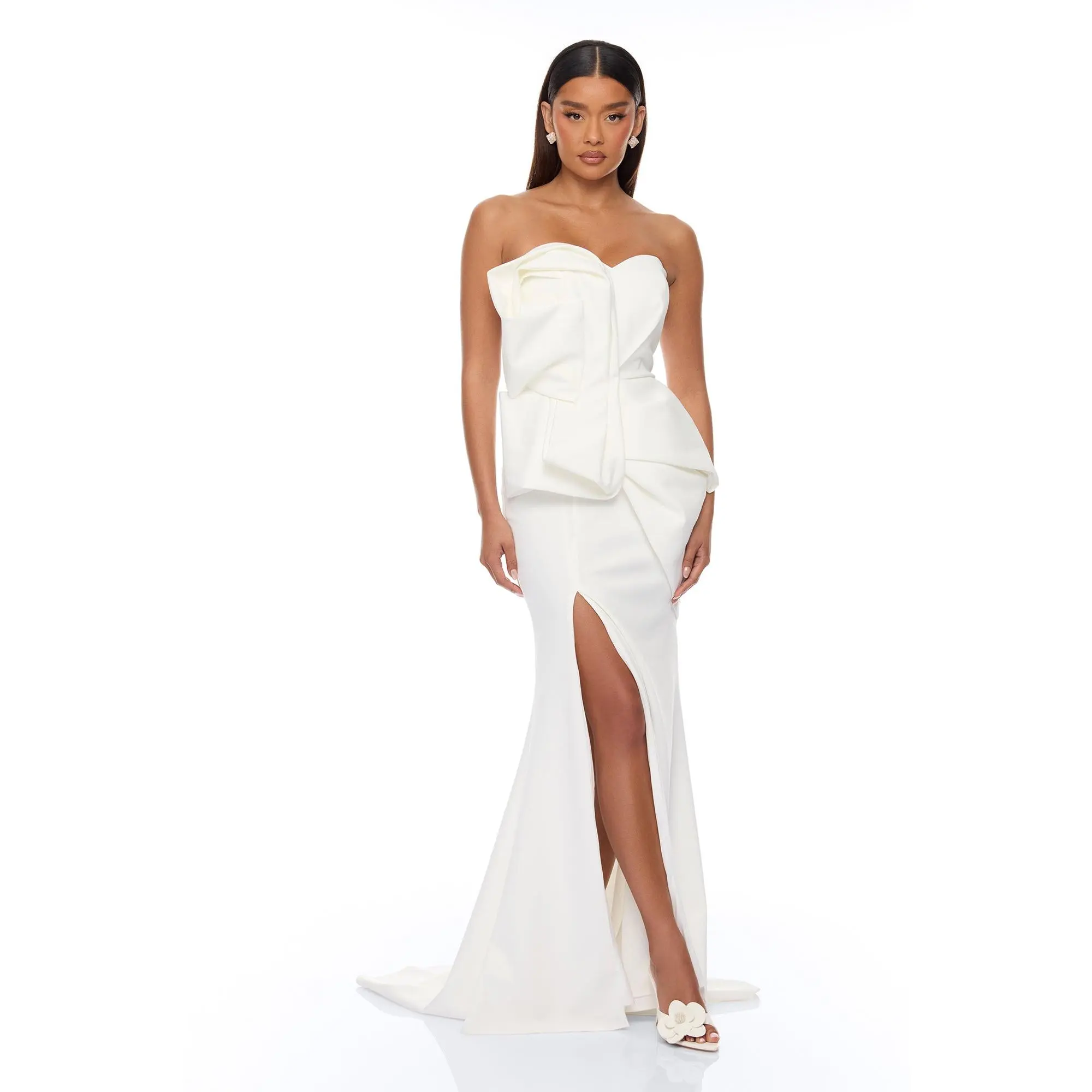 Night To Remember Strapless Gown - White