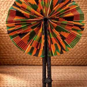 Kente fabric hand fan
