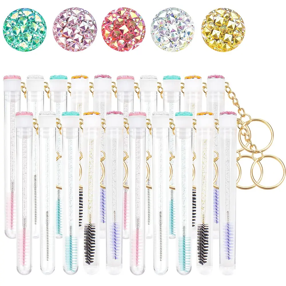 32PCS Lash Shampoo Clean Brush Kits 10pcs Crystal Lash Cleansing Brush 10pcs Disposable Tube Mascara Wands Brush 3pcs Empty Lash Shampoo Bottles Lash Extensions Aftercare