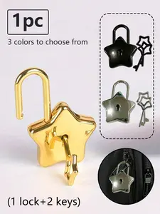 Mini Drawer Luggage Lock with Key, Star Shape Lock, Suitable for Dormitory Closets, 3 Colors Available, Outdoor Travel Essential