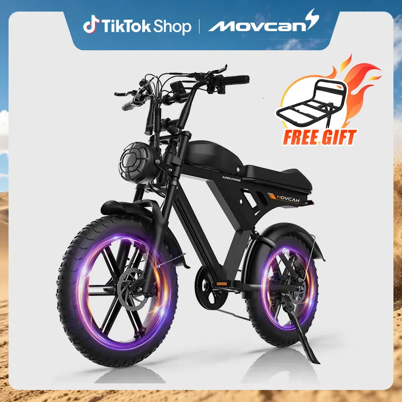 【SummerSALE】Movcan V30 Electric Bike for Adults  1500W PeakMotor, 20" Fat Tire Ebike, 28MPH，30-70 Miles,48V 15.6AH Dual Battery, Hydraulic Disc Brake, Electric Motorcycle Bike Full Suspension,Support Cruise Control,Color LCD Display, UL Safety Certified.