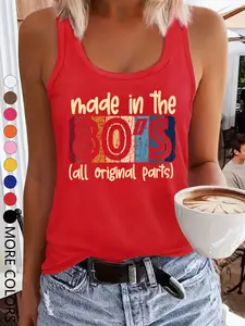 Women's Summer Casual Loose Fit Sleeveless Top, Geometric Print Round Neck Blouse, Multicolor Options, Versatile Wear