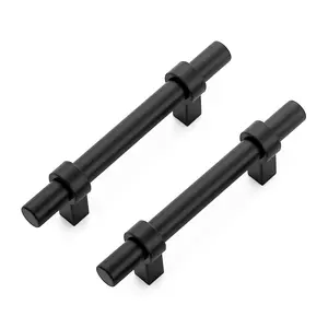 Ravinte Cabinet Pulls Matte Black Kitchen Cabinet Hardware Cupboard Handles with Square Base