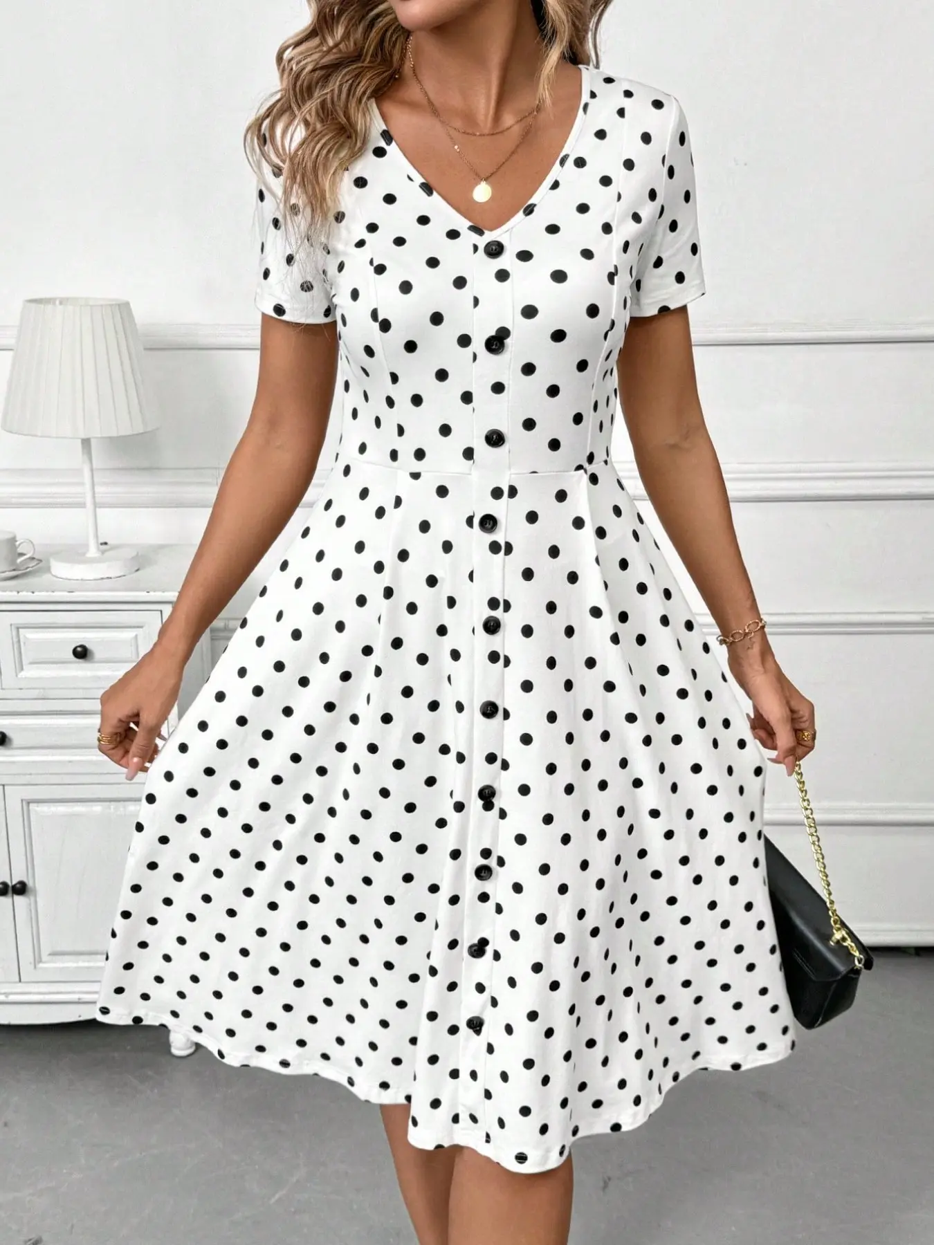 50s dress black and white polka dot dress - TikTok Shop