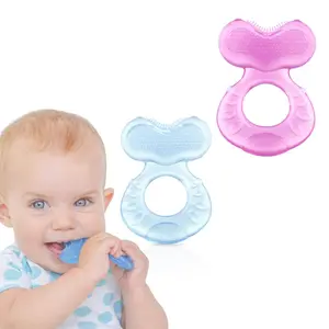 Silicone Teethe-EEZ Teether with Bristles, Includes Hygienic Case, Blue
