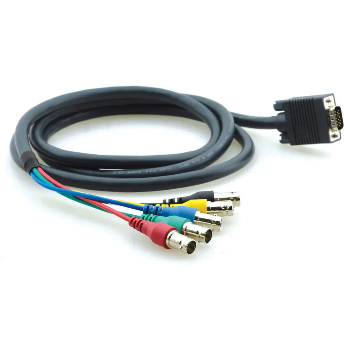 Kramer Electronics C-GM/5BF Molded 15-Pin HD VGA (M) to 5 BNC (F) Breakout Cable, 0.5'