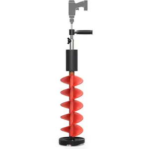 6-8" Diameter Ice Auger Bit, 1 Set Replacement  &  Protector with 1/2 Inch Chuck Drill Adapter, Nylon Auger Convenient for Ice Fishing