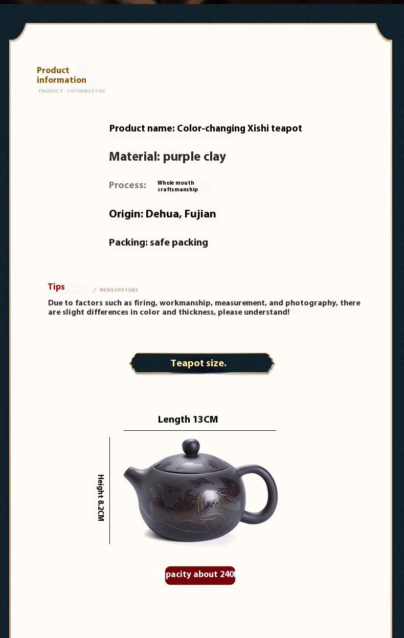 Color Changing Dragon & Phoenix Tea Pot