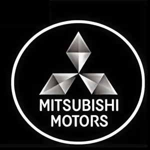 2 Pcs MitsubishiCarbon Fiber  Car Door Projection Lamp, Laser Light, New Welcome Lamp, Modification Decoration Floor Lamp (no Battery)