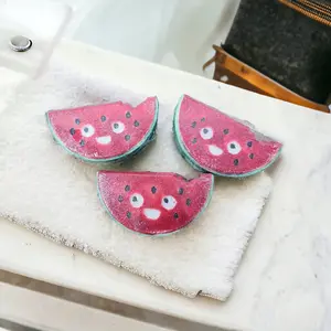 SOAPS BY LELA Watermelon Bath Bomb Foamy Colorful Bath Time Fun with Refreshing Watermelon Lemonade Scent for Relaxation