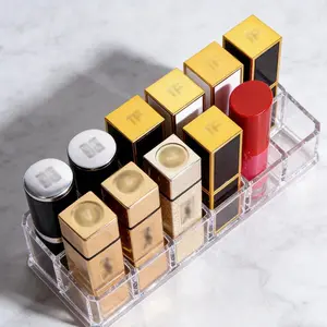1pc-Desktop Lipstick Storage Box, Transparent Acrylic Lip Gloss Storage Compartment, Display Rack for Organizing Lipstick Boxes
