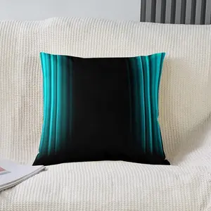 Feelyou Geometric Abstract Ombre Throw Cushion Cover, 18x18 Inches, Teal Blue Black Striped Reversible Modern Cushion Case, Set of 1, Throw Cushion Covers
