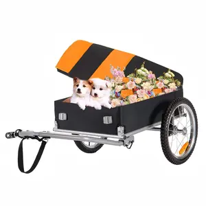 Folding Cargo Trailer for Bike & E-Scooter330lbs Load capacity, Compact Design withDetachable Wheels, Reflective Safety, QuickHitch, Waterproof cover, Tool-Free Setup