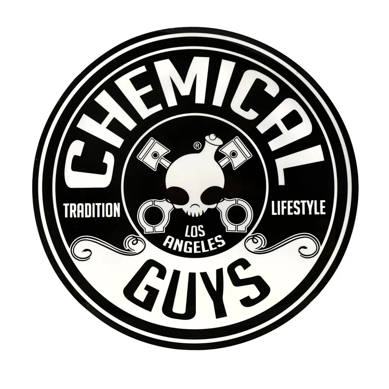CHEMICAL GUYS Round Decal Sticker – Durable Weather-Resistant Vinyl Sticker with Iconic Logo, Perfect for Cars, Toolboxes, Laptops & More, Adds Style Anywhere You Stick It