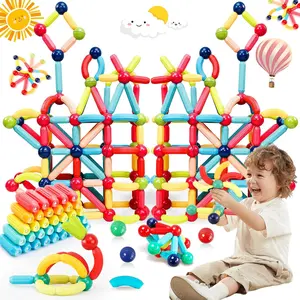 15/36/46/86PCS Magnetic Creative Building Blocks, Montessori Magnet Toys for Kids Toddlers, Large Size Magnets STEM Learning Educational Constructor Set, Birthday Gift for 3-6 Year Olds, Color Random