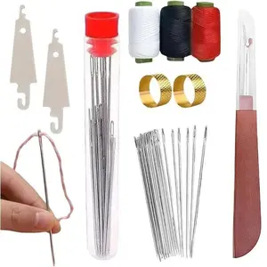 34PCS  Steel Needles Set,  Steel Sewing Needle Kit with Precision Stainless Steel Needles & Compact Case, Professional DIY Lovers - Sew, Embroider & Craft with Ease tool set