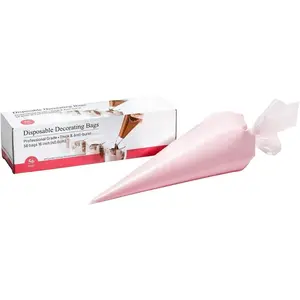 Piping Bag - Disposable Cake Decorating Bag, Pastry Bag 56 Count, 16 inch, Clear