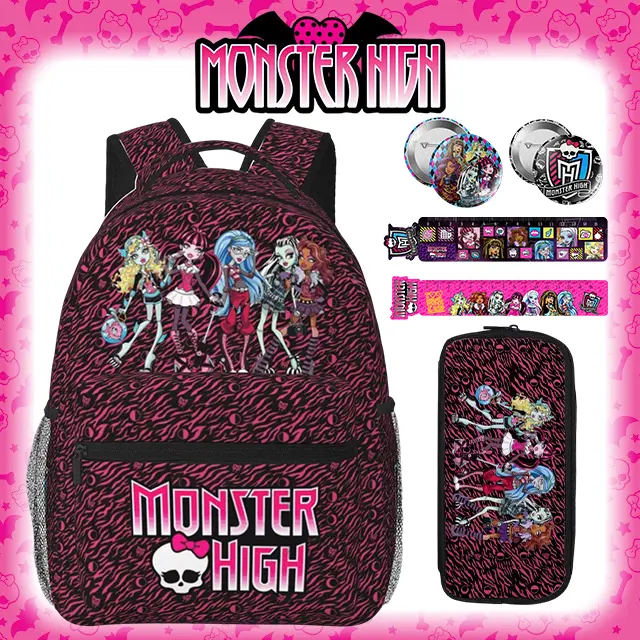 Fashion Monster high Teen School Backpack Spacious Multi Pocket Monster high doll Laptop Bookbag Monster high doll Casual Daypack for School Travel