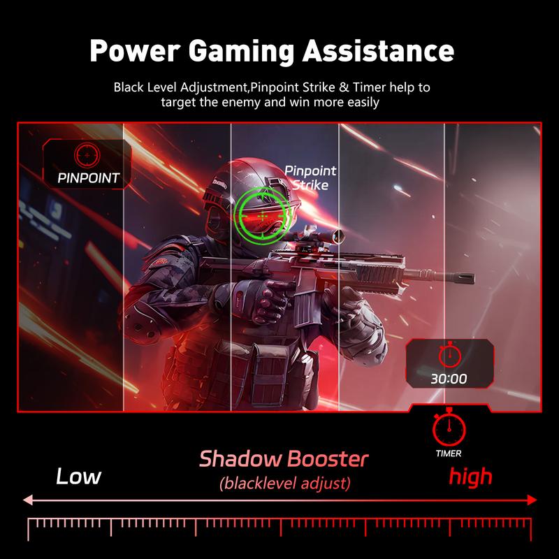 REHISK 25" Gaming Monitor, 240Hz, FHD 1080P, 1ms, VA Panel, HDR10, 92% sRGB, Frameless Design, HDMI2.0 & DP1.2, VESA Mountable