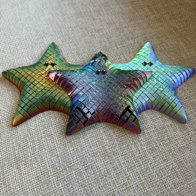 Large 3D Printed Colorful Flexi Starfish Fidget Toy, Satisfying Articulating Stress Relief Collectible for Room Decor or Desktop Accessory (Multiple Colors!!)