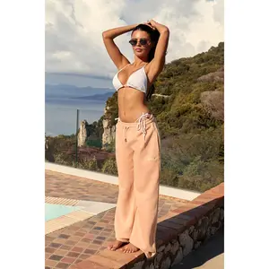 Kaiia Logo Wide Leg Joggers Tangerine